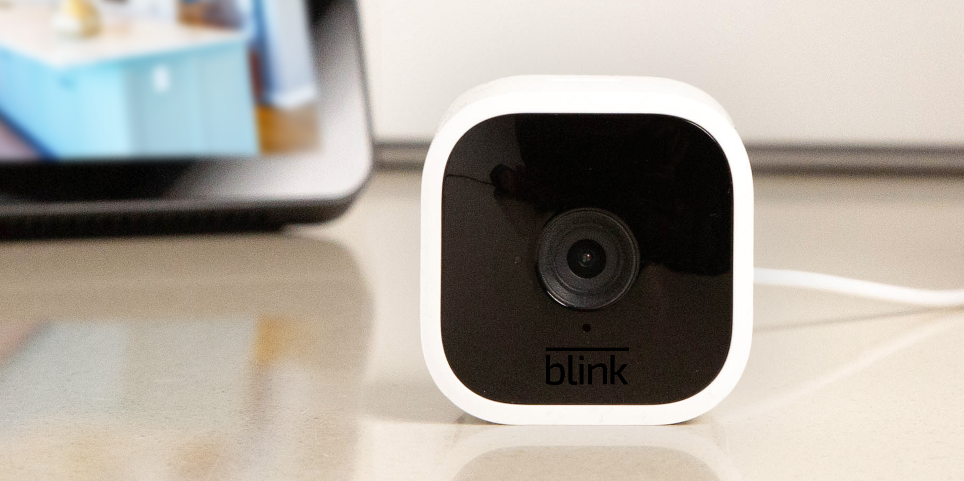 Blink Mini camera sitting on a table