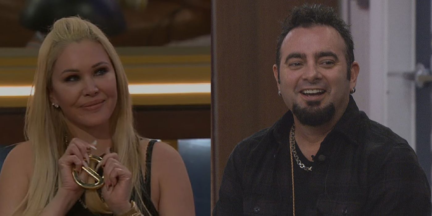 Split image of Shanna Moakler and Chris Kirkpatrick from Celebrity Big Brother.