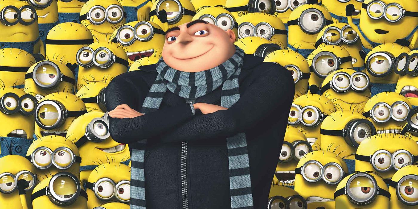 Gru from Despicable Me surrounded by Minions