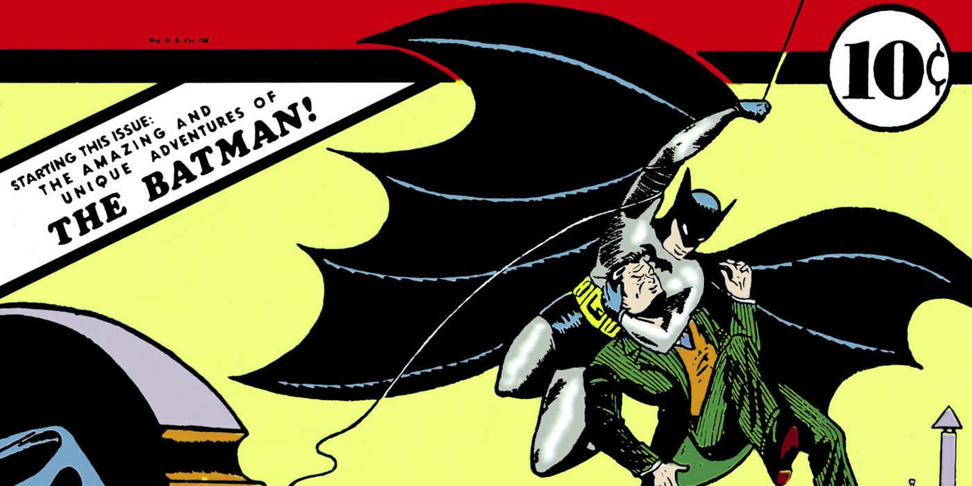 Cover artwork of Batman's debut appearance in Detective Comics #27.