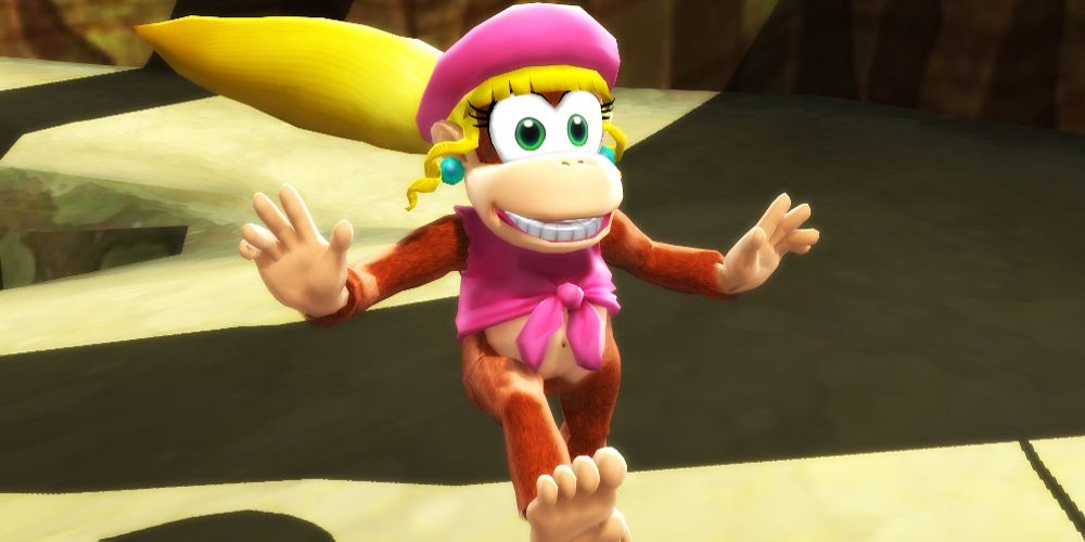 Dixie steps carefully in Donkey Kong Country 3