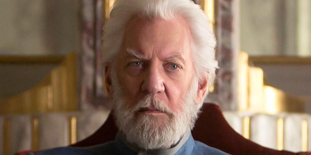 President Snow looking serious in The Hunger Games
