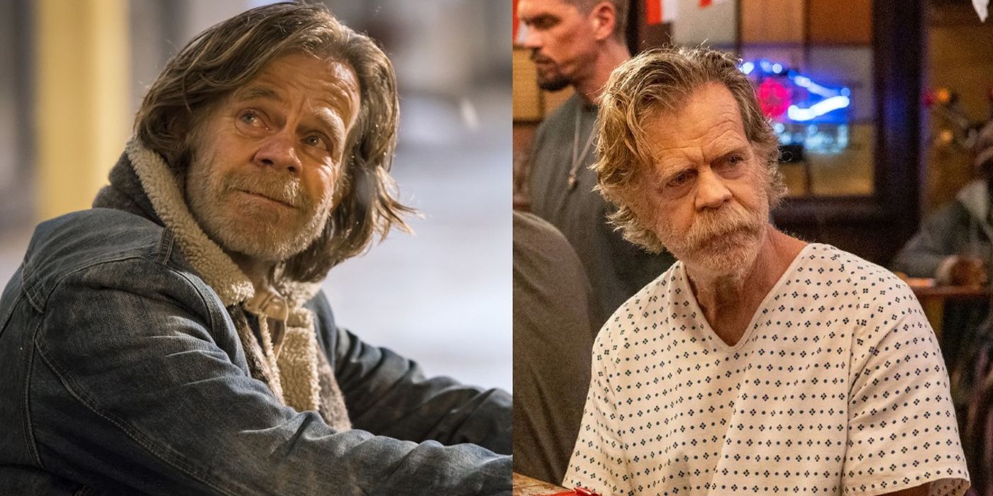 Frank sits in an alley and wears a hospital gown in the bar on Shameless