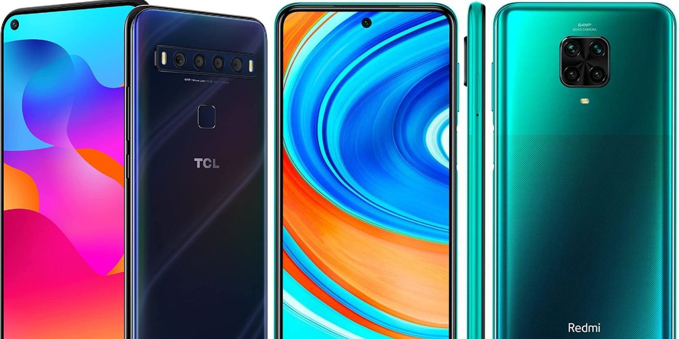 The TLC L10 Android and the Xiaomi Redmi Note 9 Pro displayed