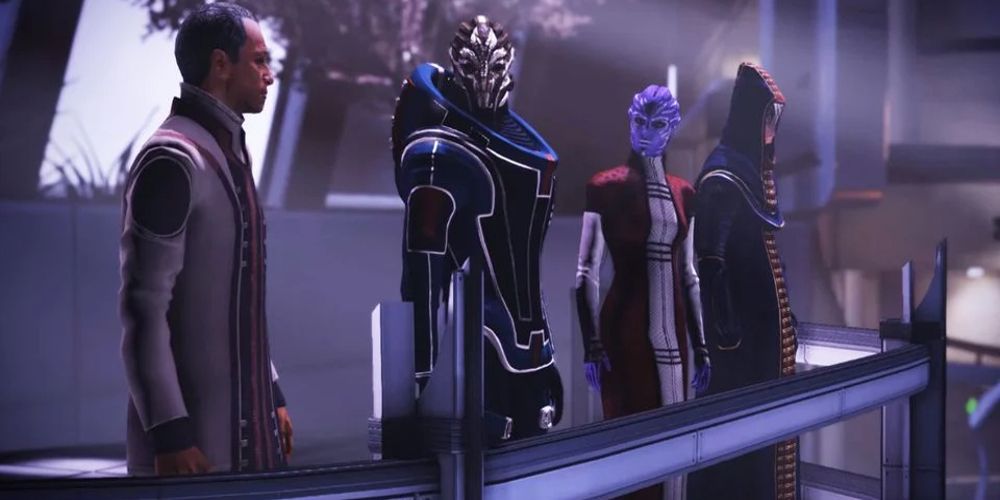 The Council stands at attention in Mass Effect Legendary Edition