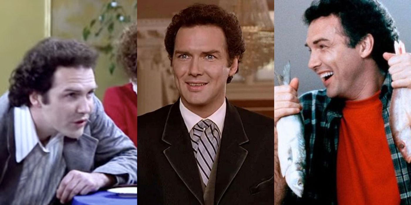 Split image of Norm Macdonald in Screwed, Dirty Work, and Man On The Moon.