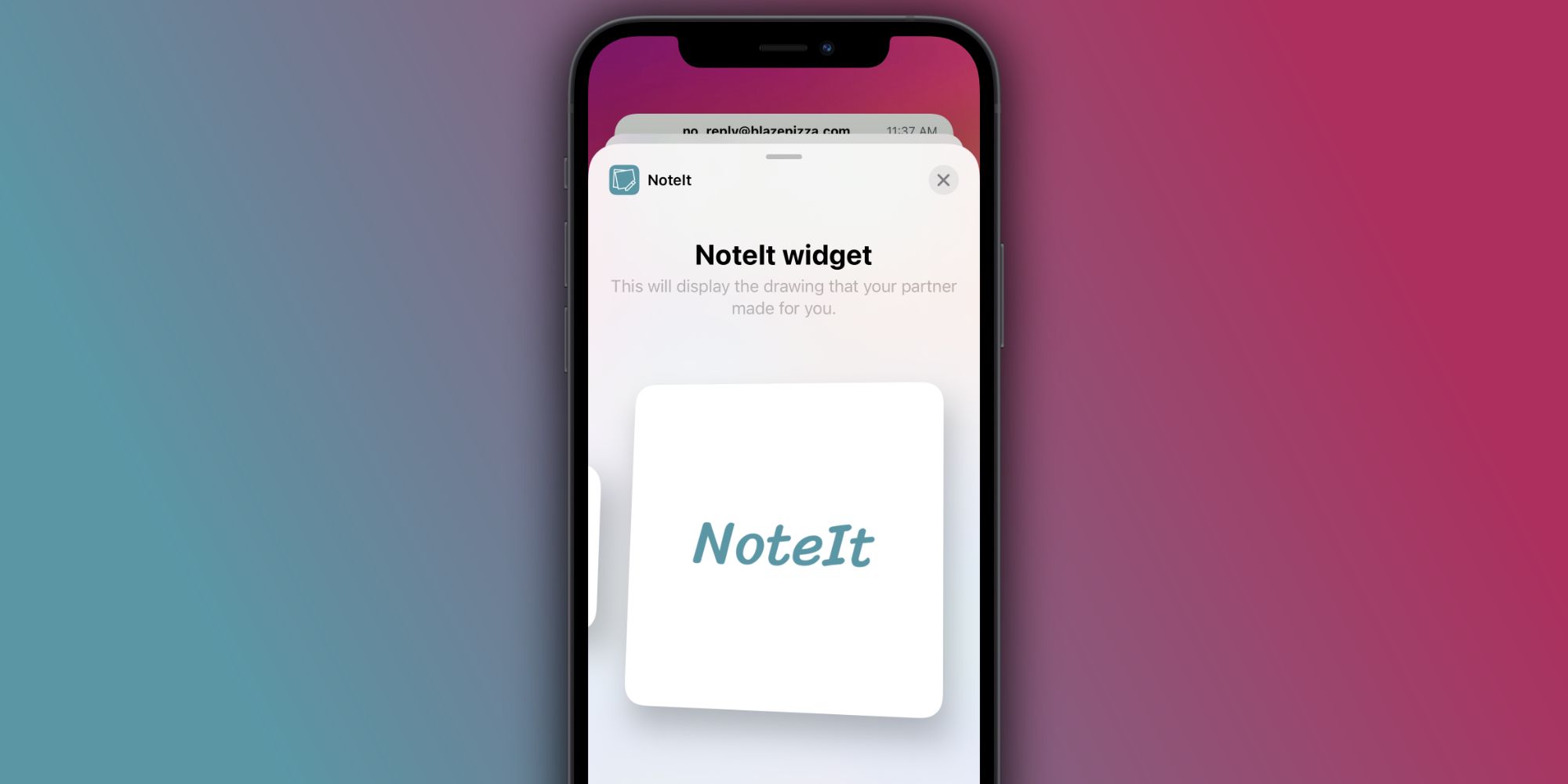 Adding the NoteIt widget on an iPhone