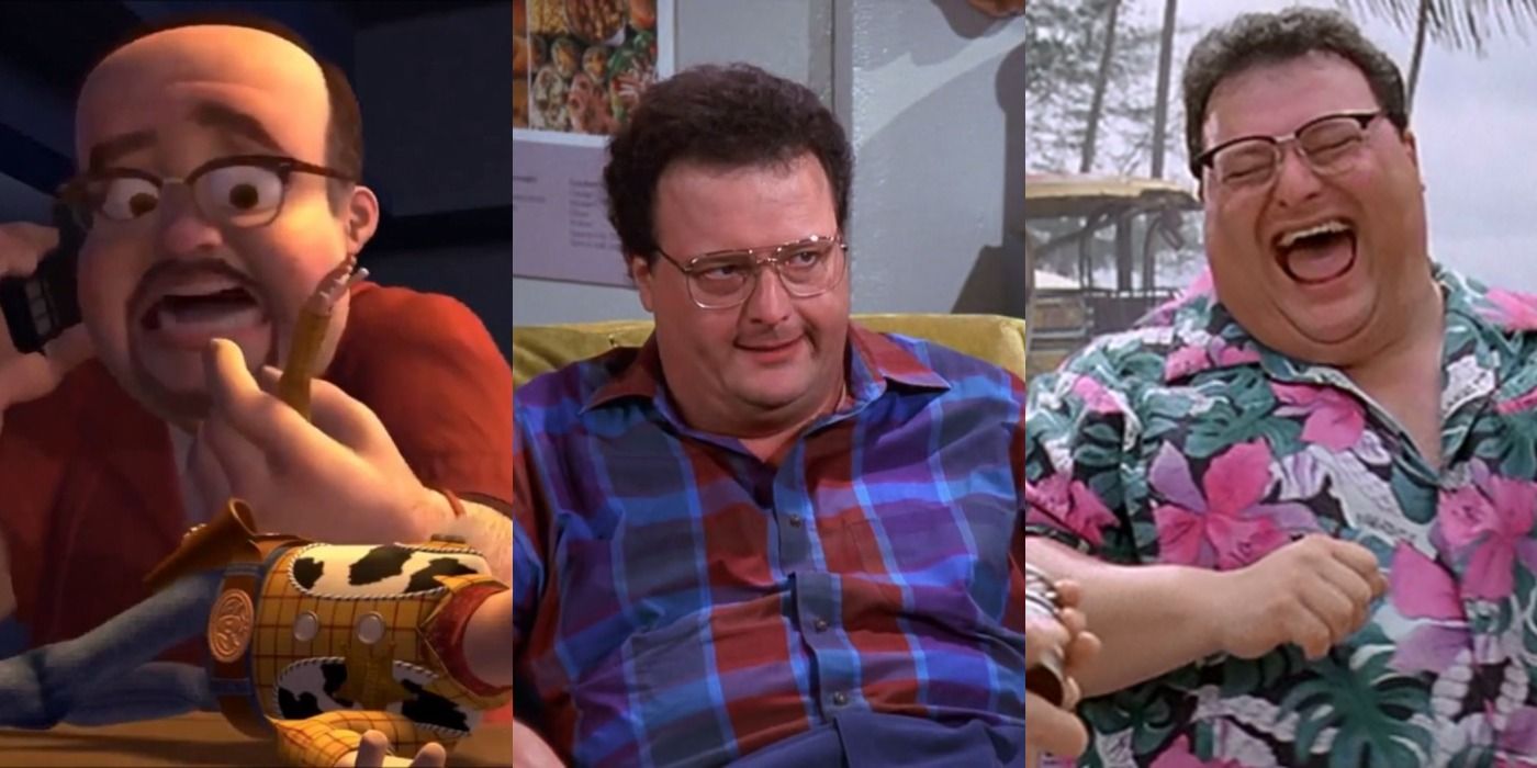 Split image of Al from Toy Story 2, Newman and Nedry - Wayne Knight