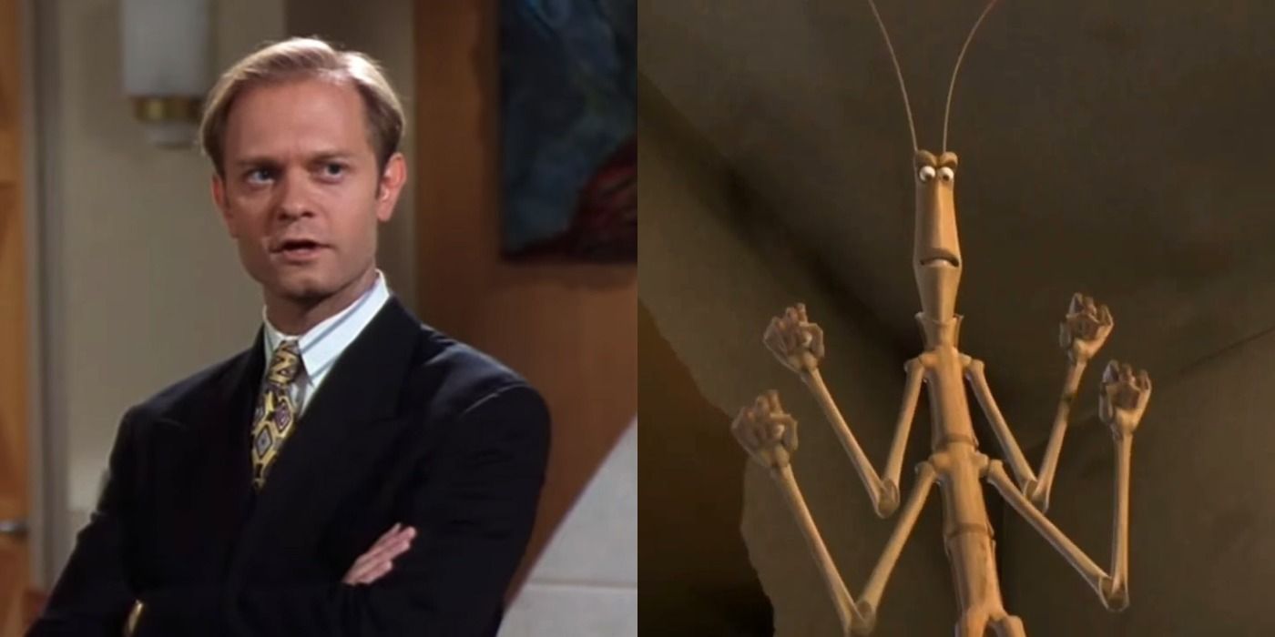Split image of Niles from Frasier, and Slim from A Bug's Life - Frasier and Disney