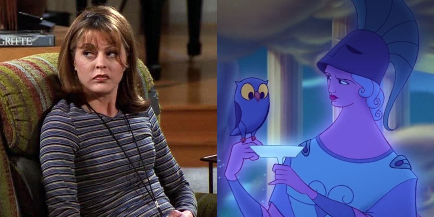 Split image of Daphne from Frasier, and Athena From Hercules - Frasier and Disney