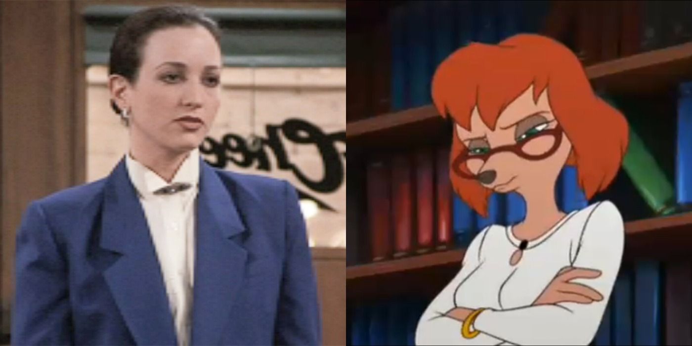 Split image of Lillith from Frasier, and Sylvia from An Extremely Goofy Movie - Frasier and Disney