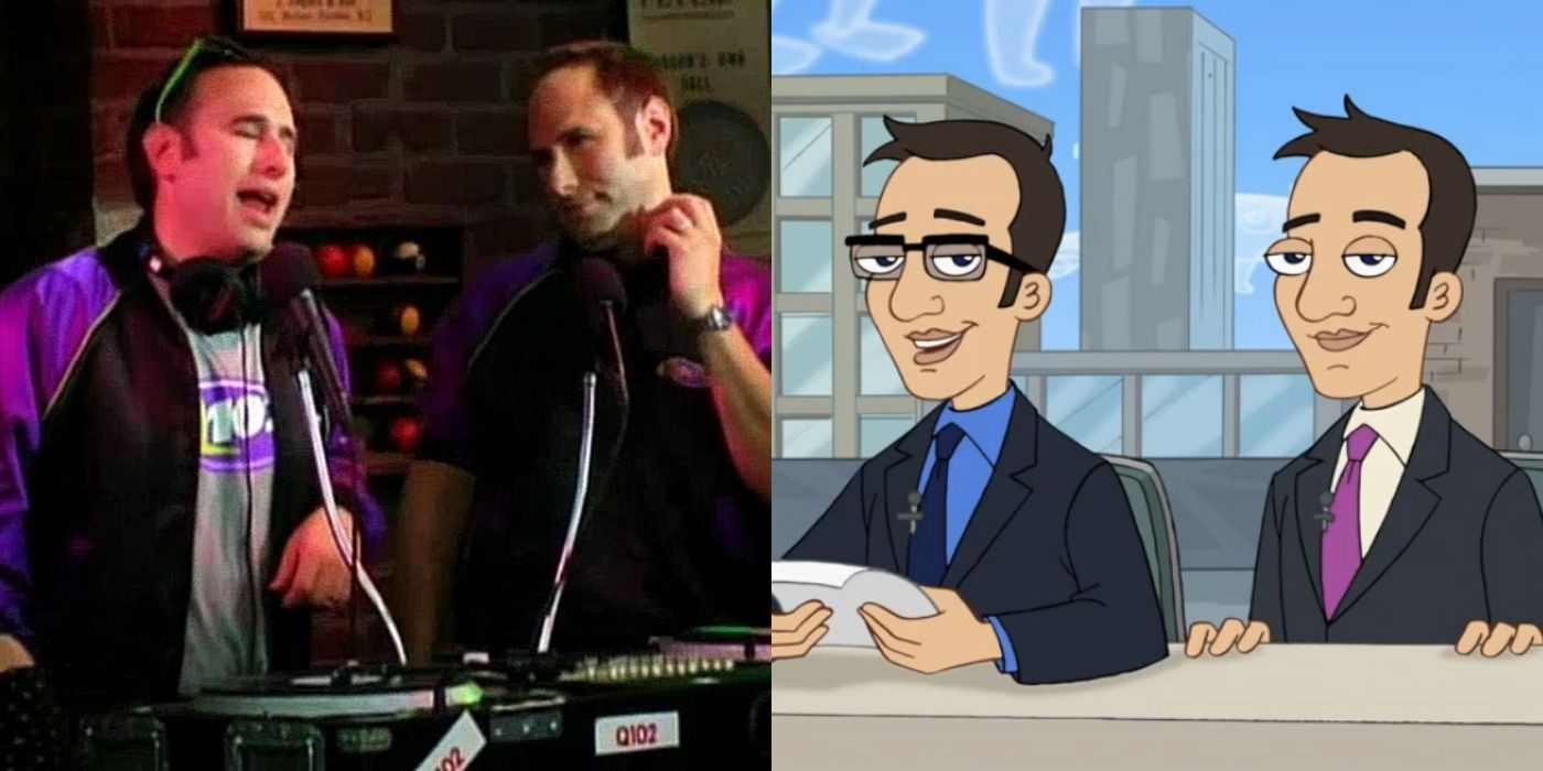 Split image of DJ Fat Michael and DJ Squirrely D, and Markus and Mark from Phineas and Ferb - Disney and It&rsquo;s Always Sunny in Philadelphia