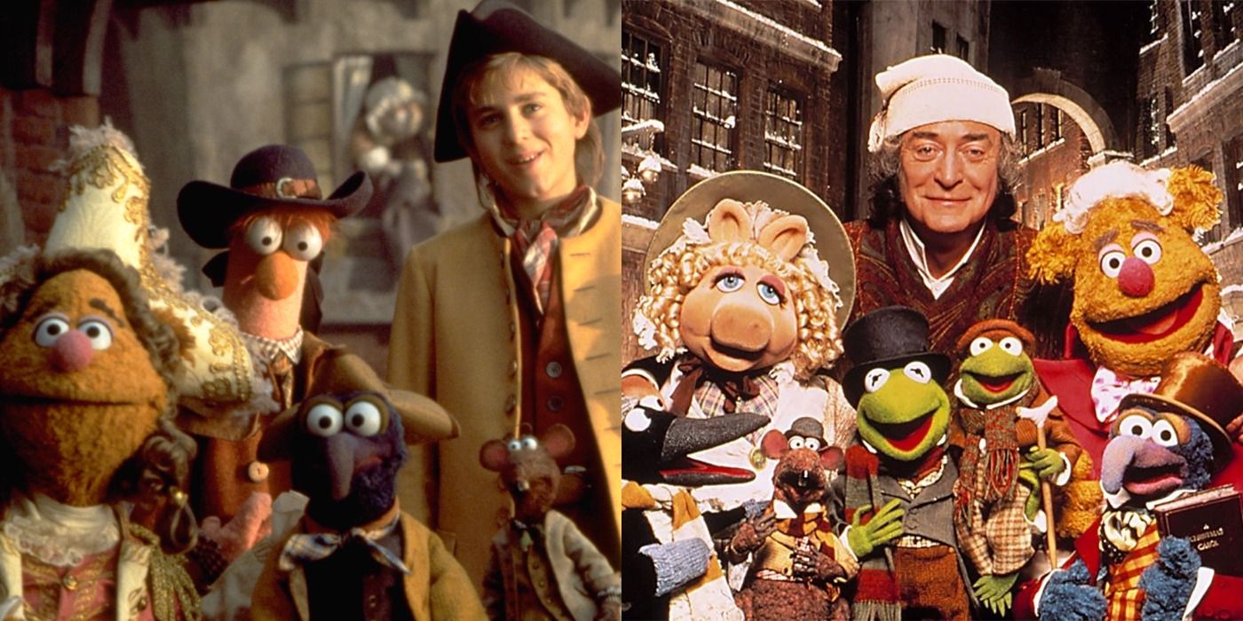 Split image of Muppet Treasure Island and The Muppet Christmas Carol