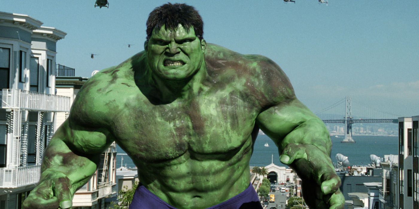 A grimy Hulk in the middle of the city 