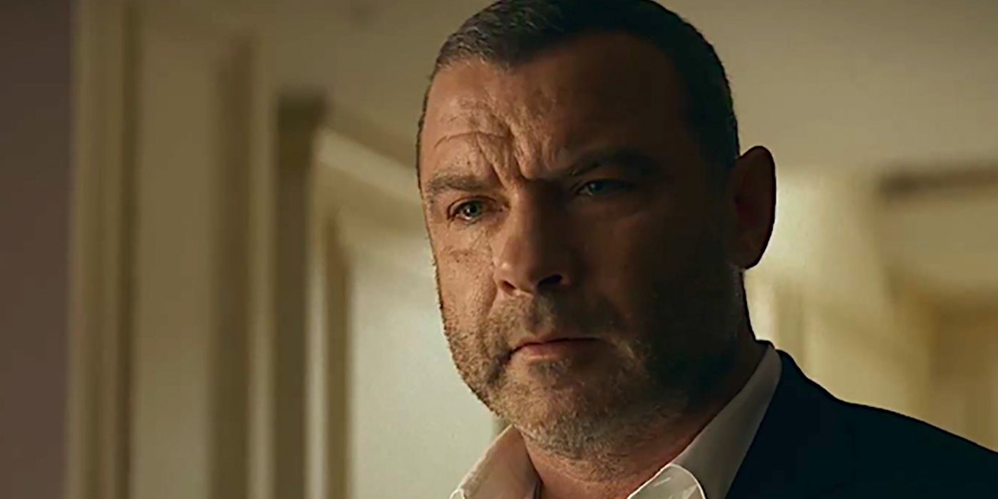 Ray from Ray Donovan in a close up, looking worried.