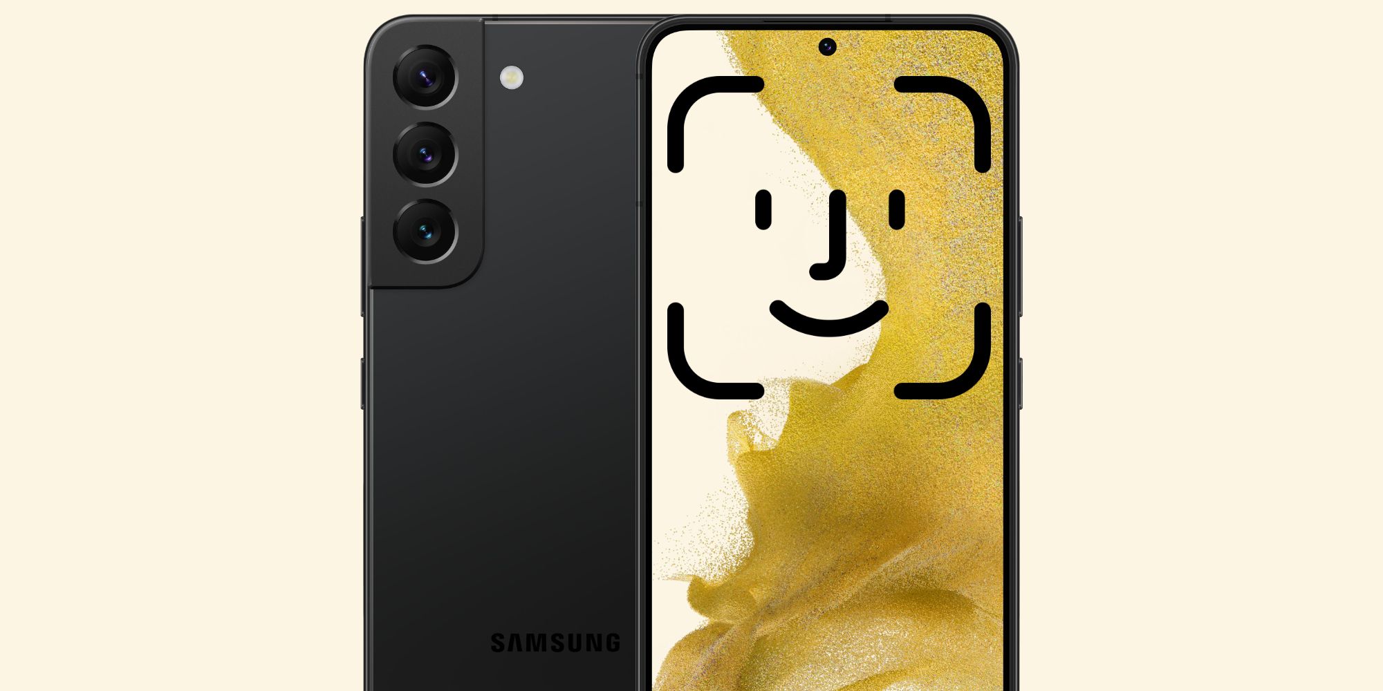 Samsung Galaxy S22 with Face ID icon
