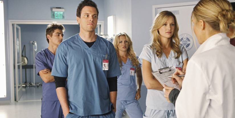 Cast of Scrubs Season 9 in "Our Histories"
