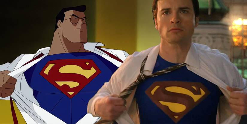 Imagery from Smallville and the animated superman series.
