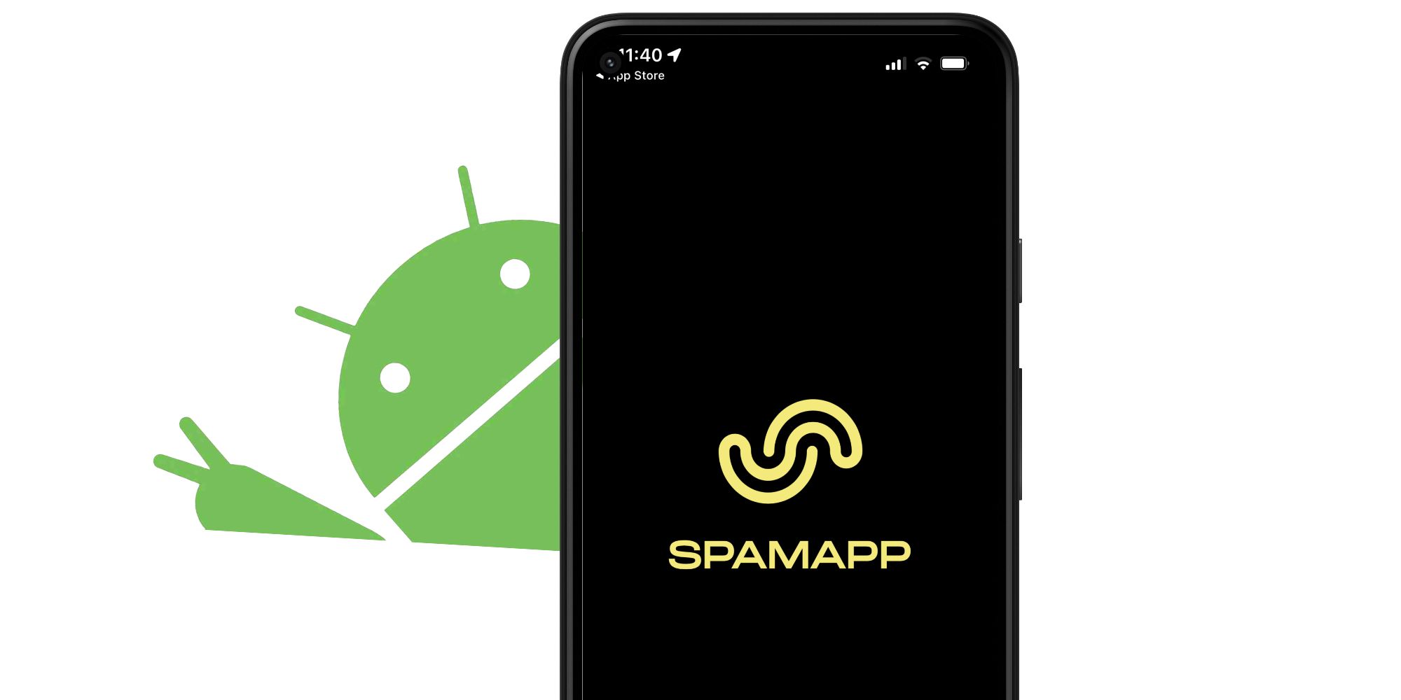 Spam App and the Android logo