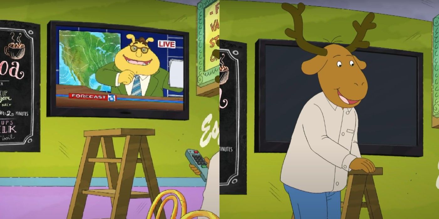 Split image of Binky and George in the Arthur finale.