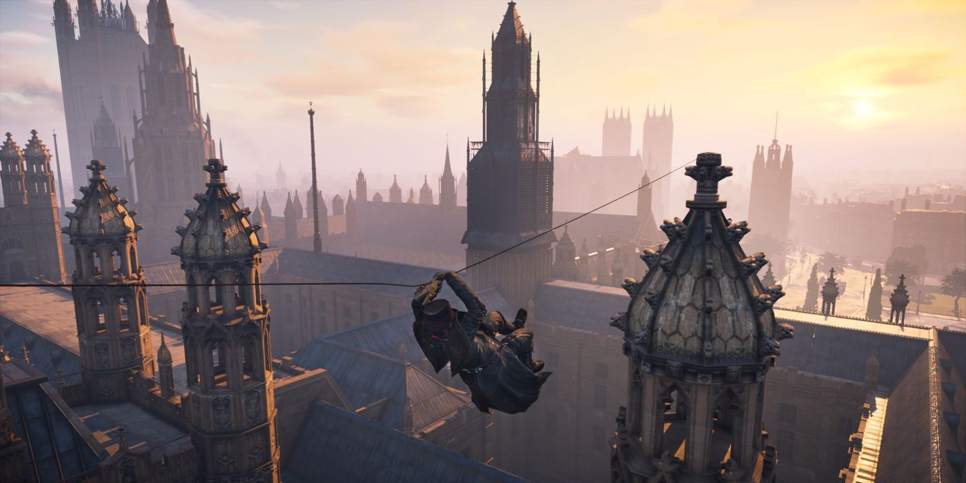 Player uses the grapple in Assassin's Creed