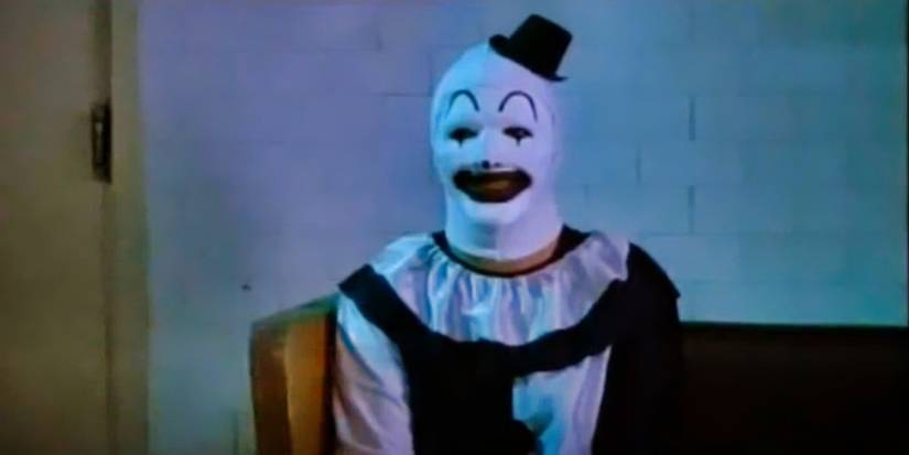 Mike Giannelli as Art the Clown smiling at the camera in The 9th Circle short film