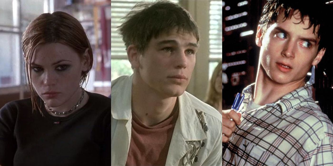 Split image of the main characters in The Faculty.