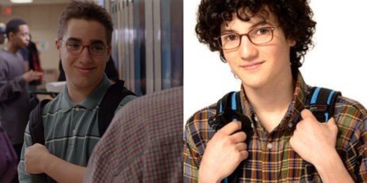 Split image of Toby and Wesley wearing backpacks in Degrassi.
