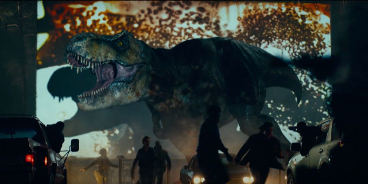 Tyrannosaurus Rex in Jurassic World Dominion.