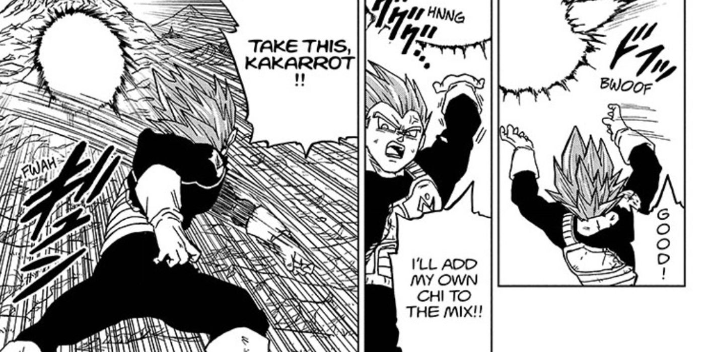 An action panel in the Dragon Ball manga