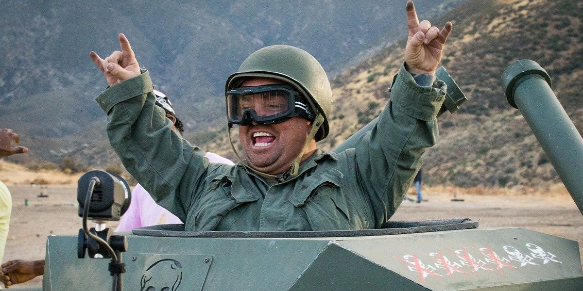Wee Man drives a tank in Jackass Forever