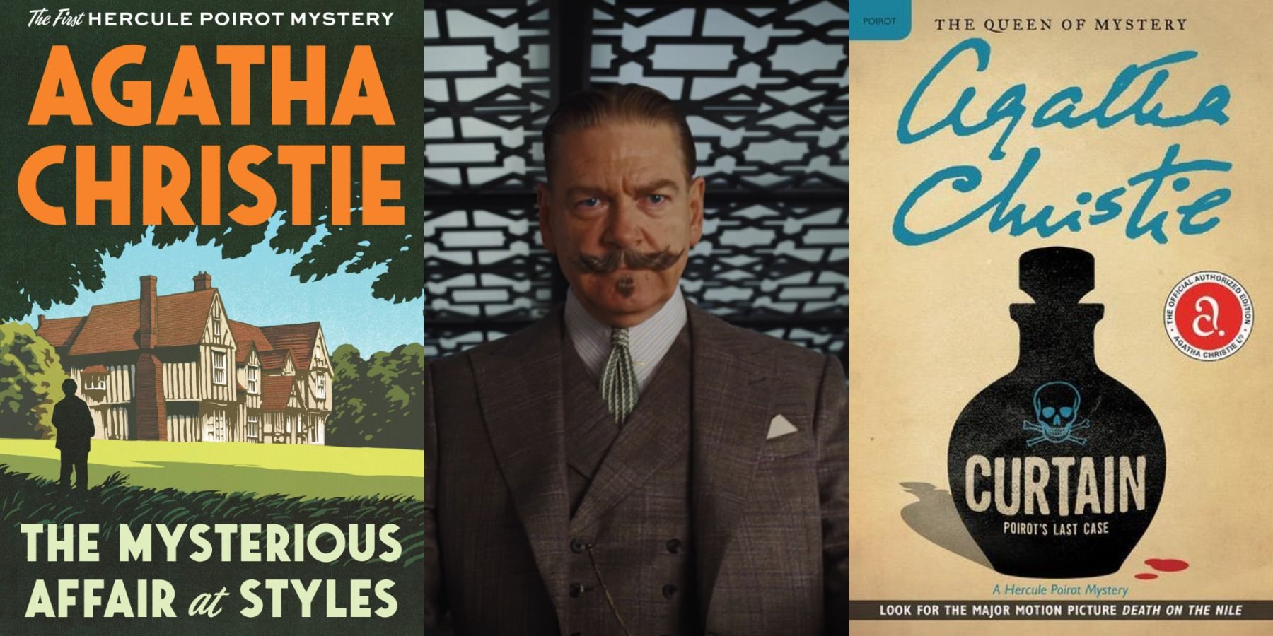 Mysterious Affair at Styles, Kenneth Branagh's Poirot, and Curtain.