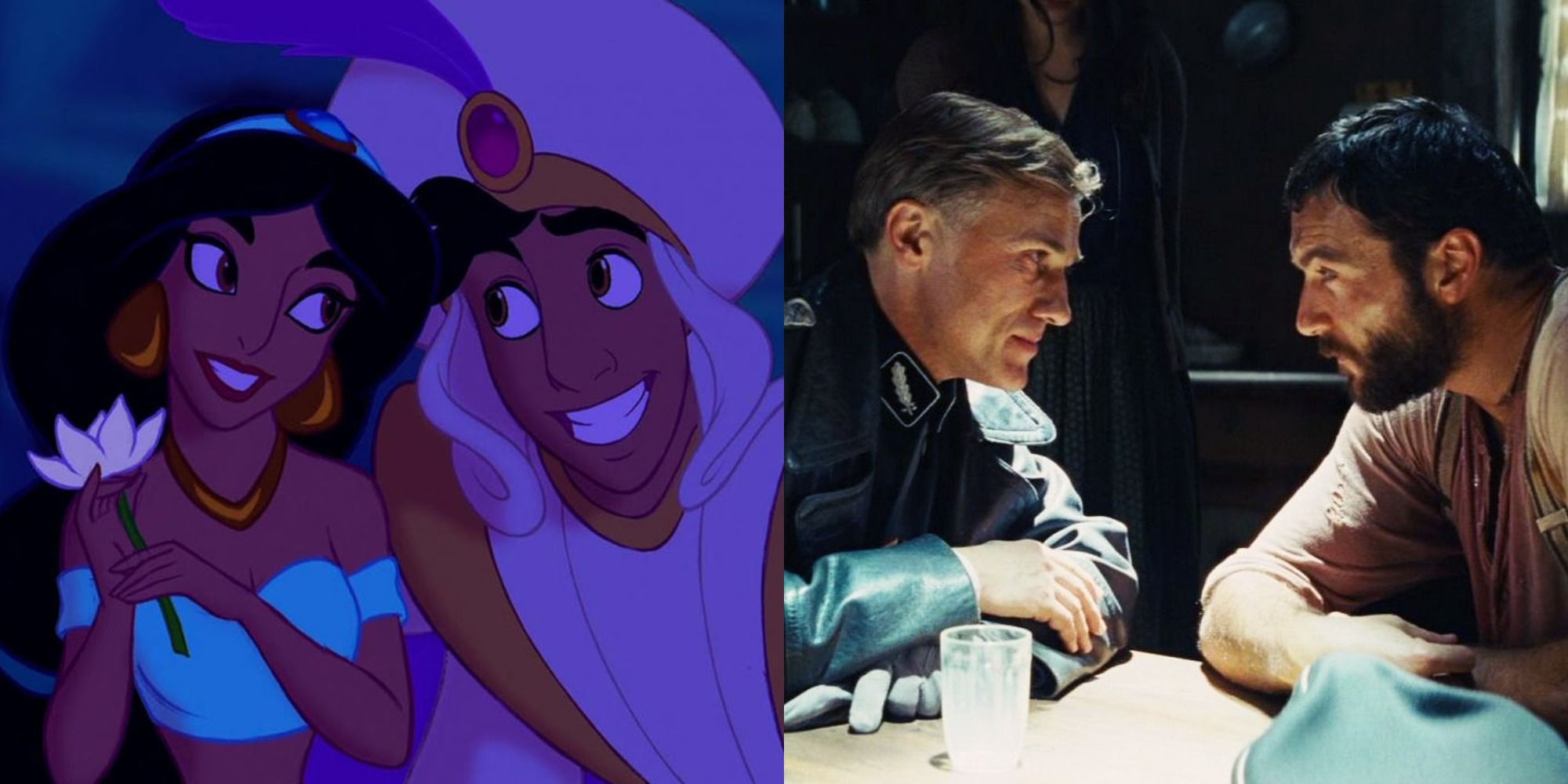 Split image of Aladdin and Inglourious Basterds