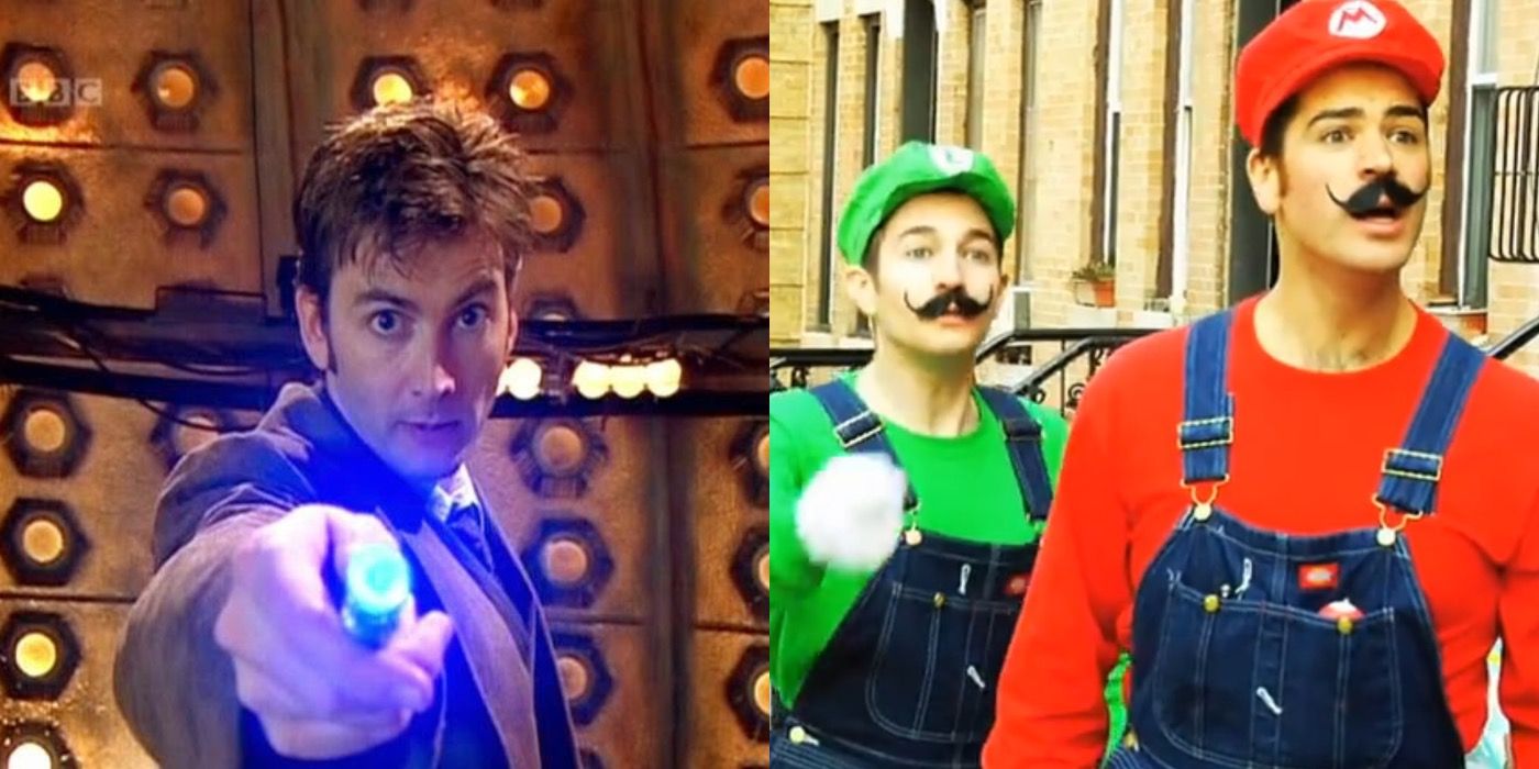 The Tenth Doctor brandishes his Sonic Screwdriver in Attack Of The Graske, and Mario and Luigi team up to save Peach from Bowser in the Super Mario Interactive Adventure.