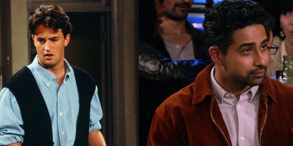 A split image of Chandler and Sid