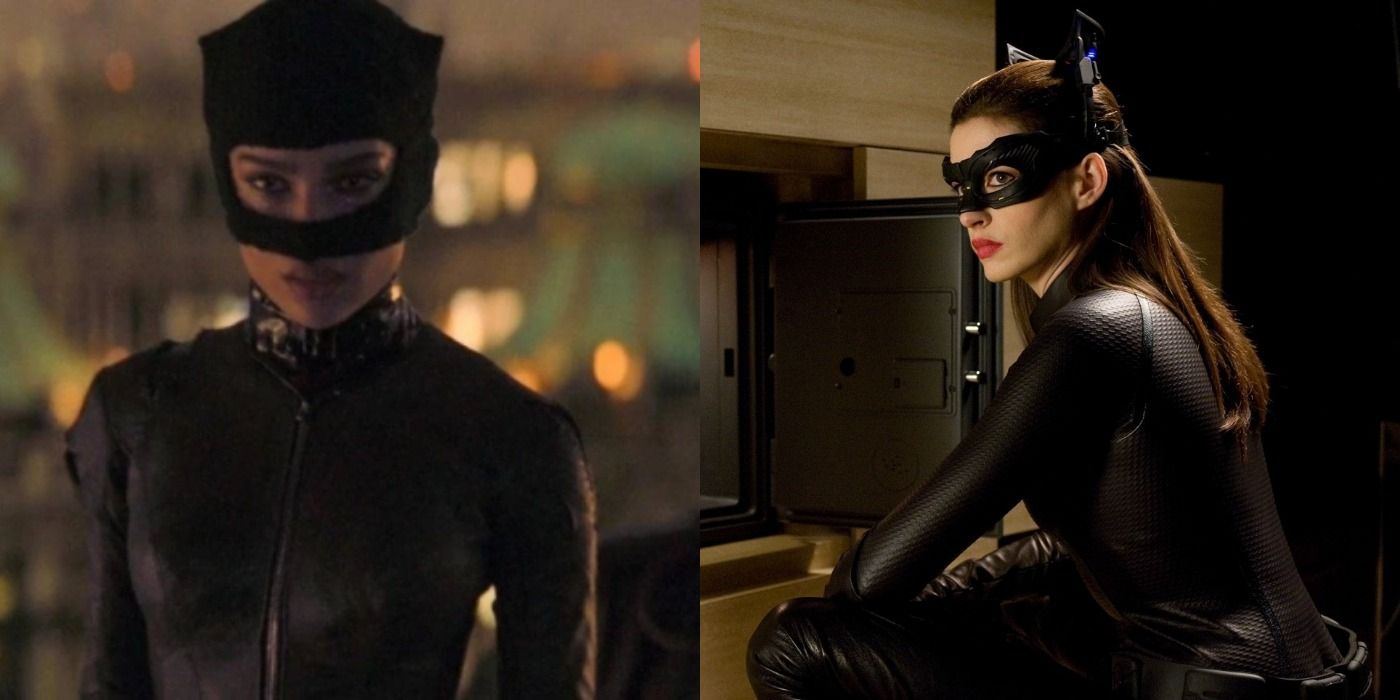 A split screen image of Catwoman.