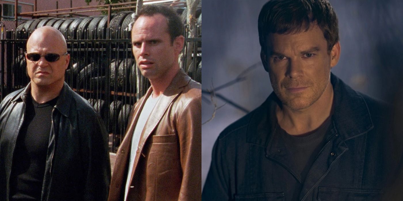 A split screen of The Shield and Dexter.