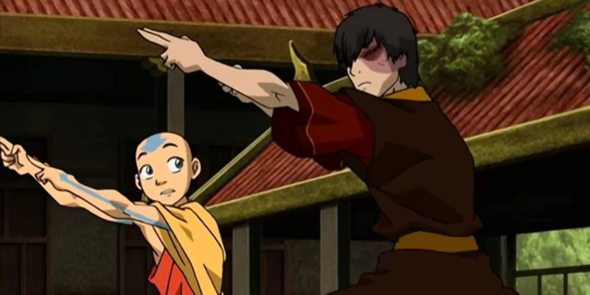 Aang and Zuko training on Avatar The Last Airbender pic