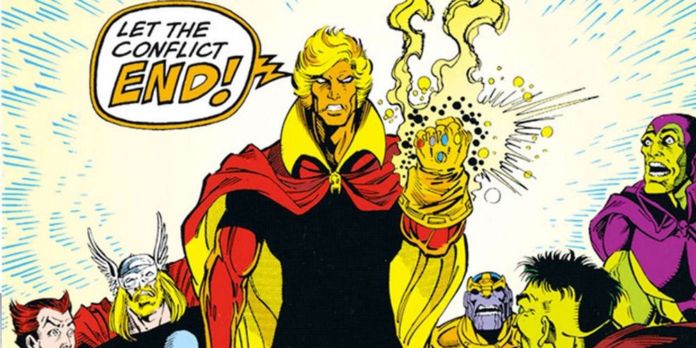An image of Adam Warlock using his powers in the Marvel Comics