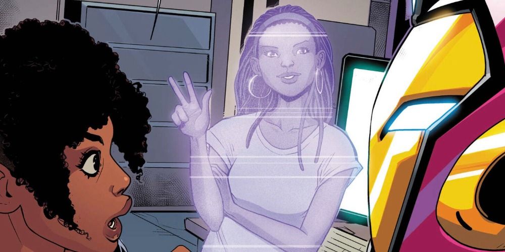 An image of Natalie Washington's hologram looking friendly in the Marvel Comics