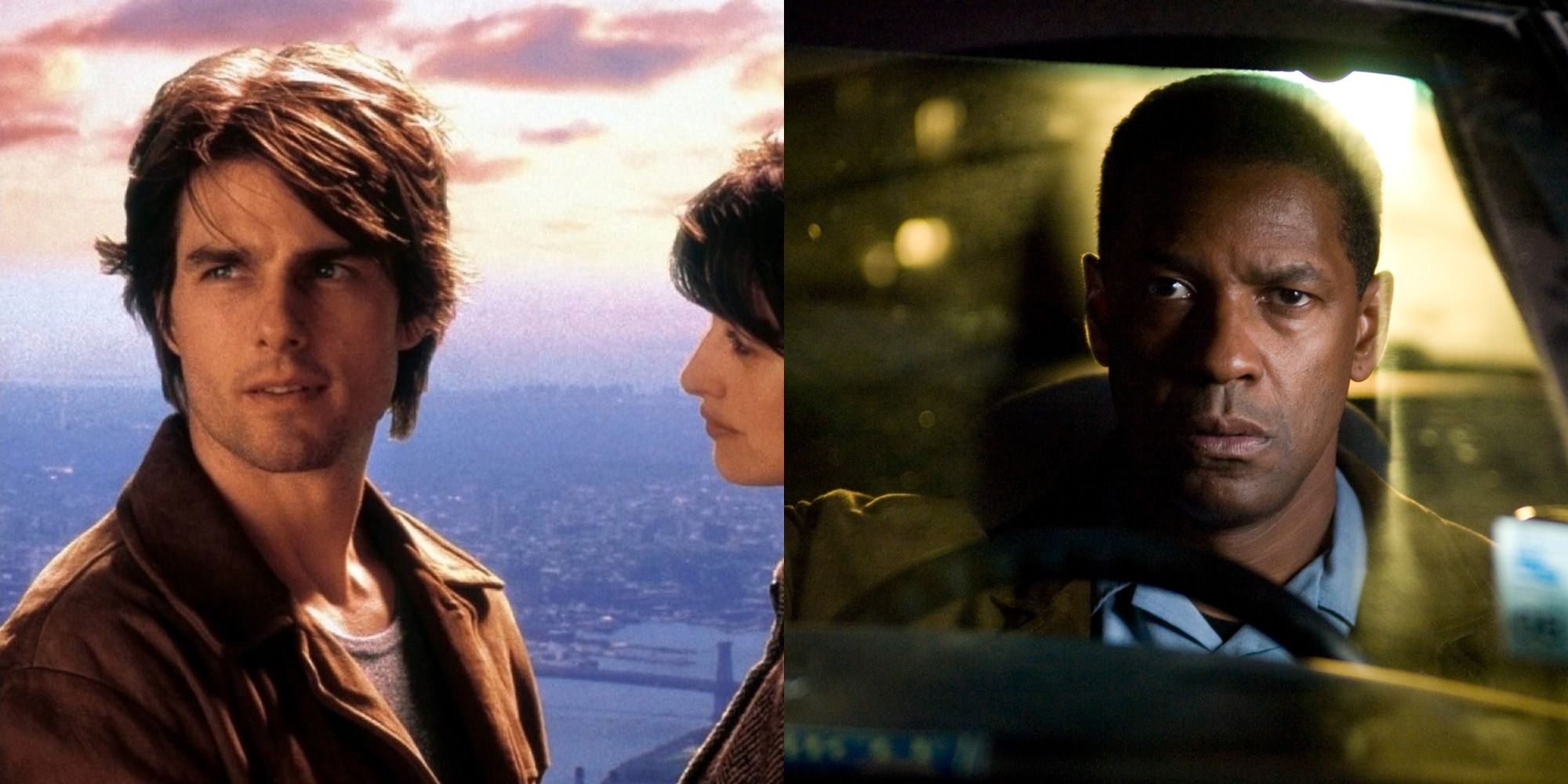 An image of Tom Cruise in Vanilla Sky and Denzel Washington in Deja Vu