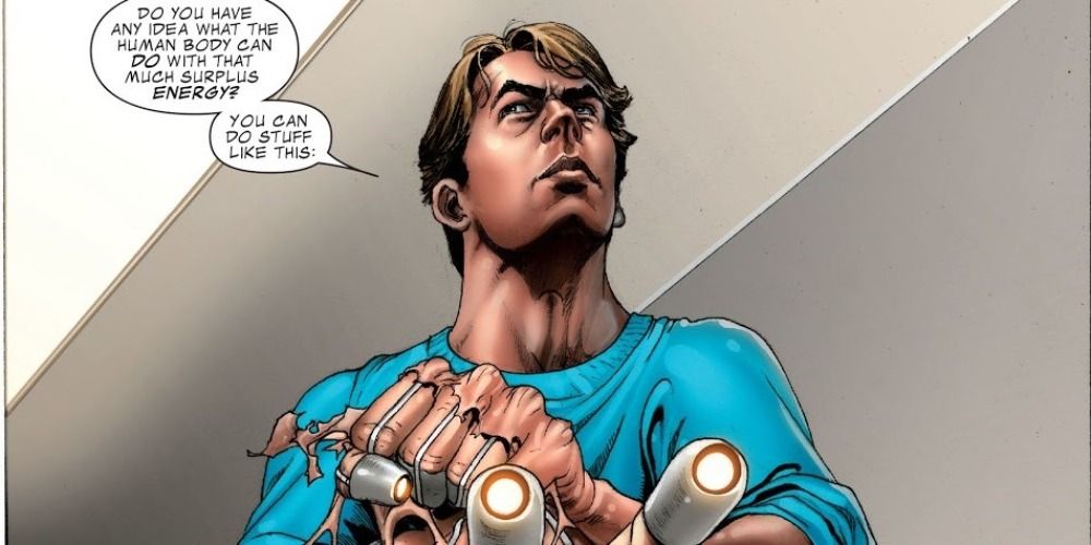 An image of Zeke Stane using his powers in the Marvel Comics
