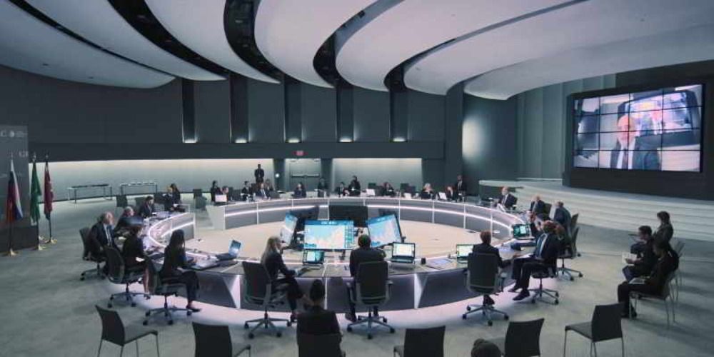 An image of the Global council meeting in the MCU