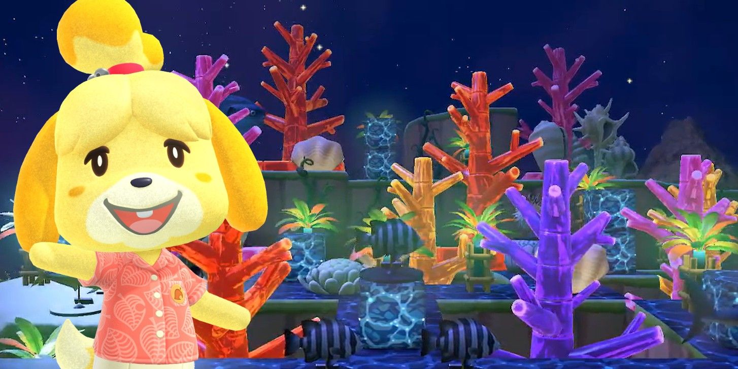 Creative Animal Crossing Underwater Design Uses Frozen Trees For Coral