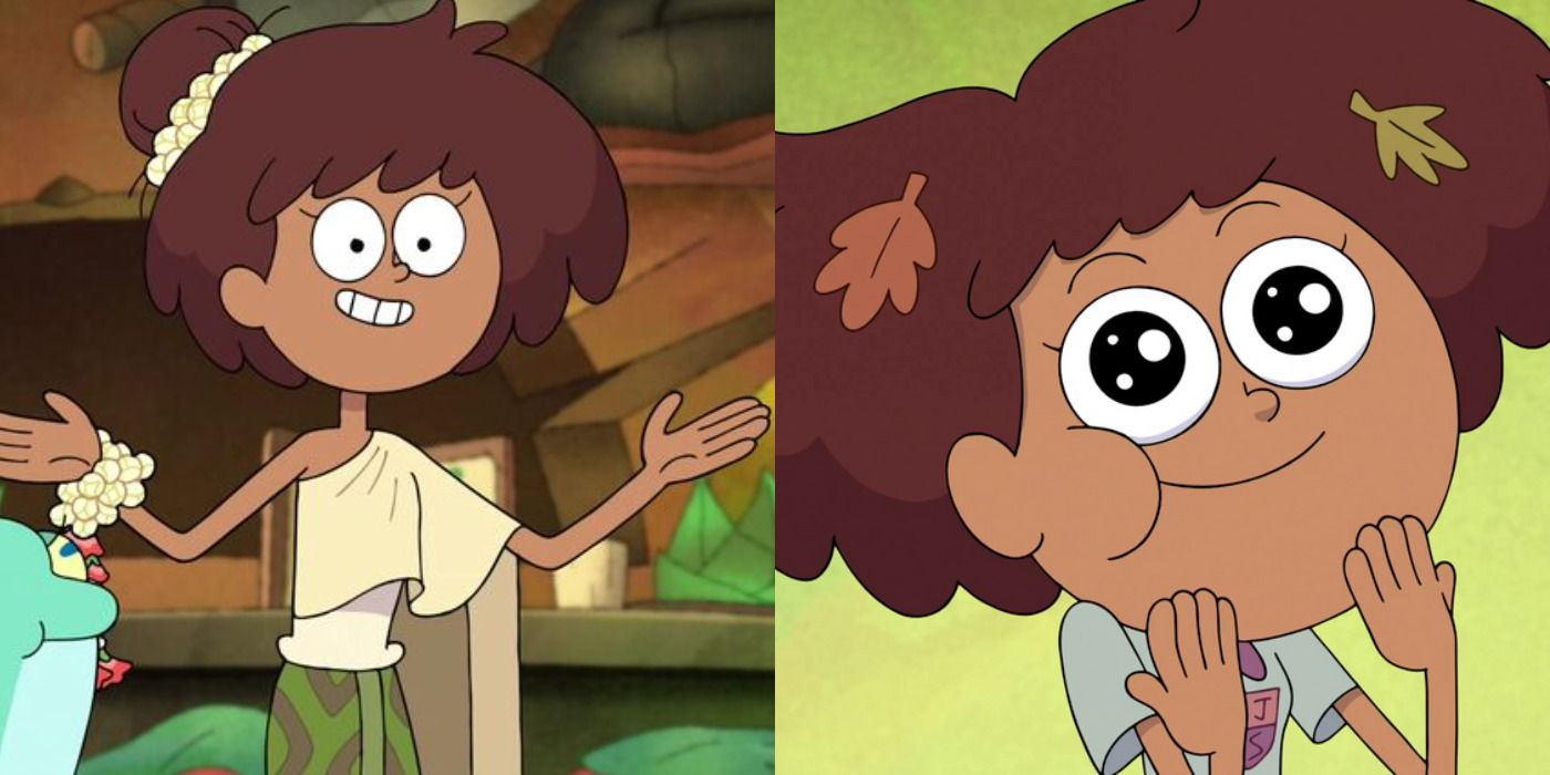 Split Image Of Anne Boonchuy From Season 1 And Season 2 Of Amphibia