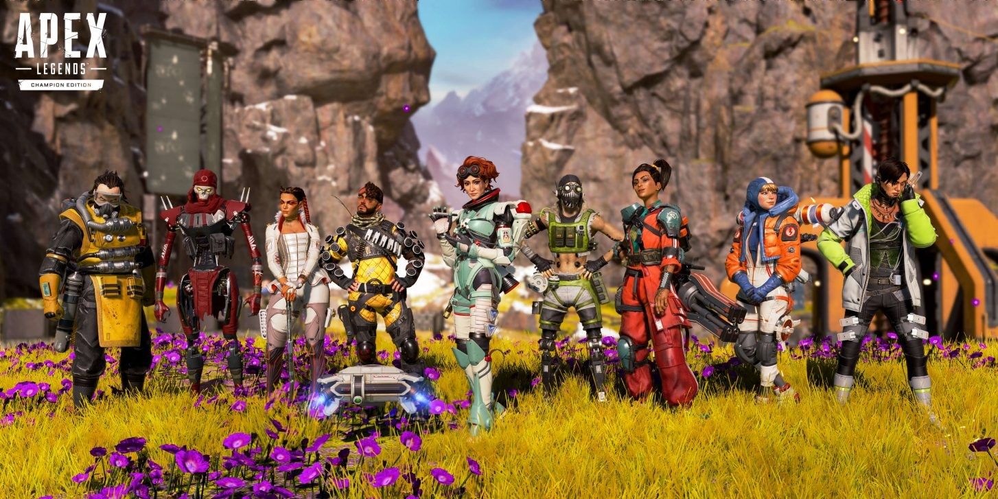 Apex Legends a bunch of characters standing together