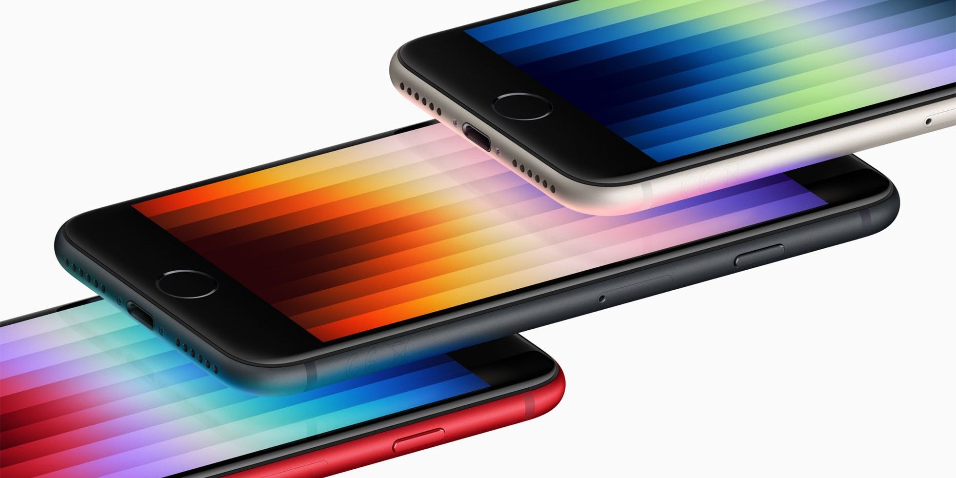 O iPhone SE em três cores