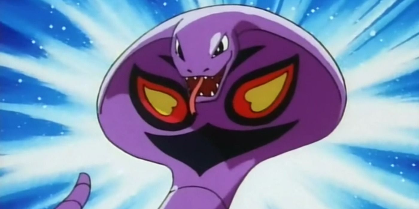 The cobra Pokémon Arbok in the anime