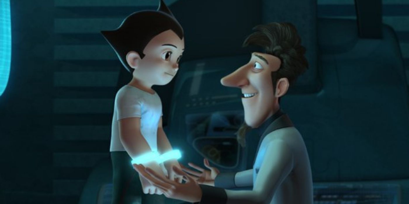 Astro Boy's Father bringing Astro Boy to life in his lab