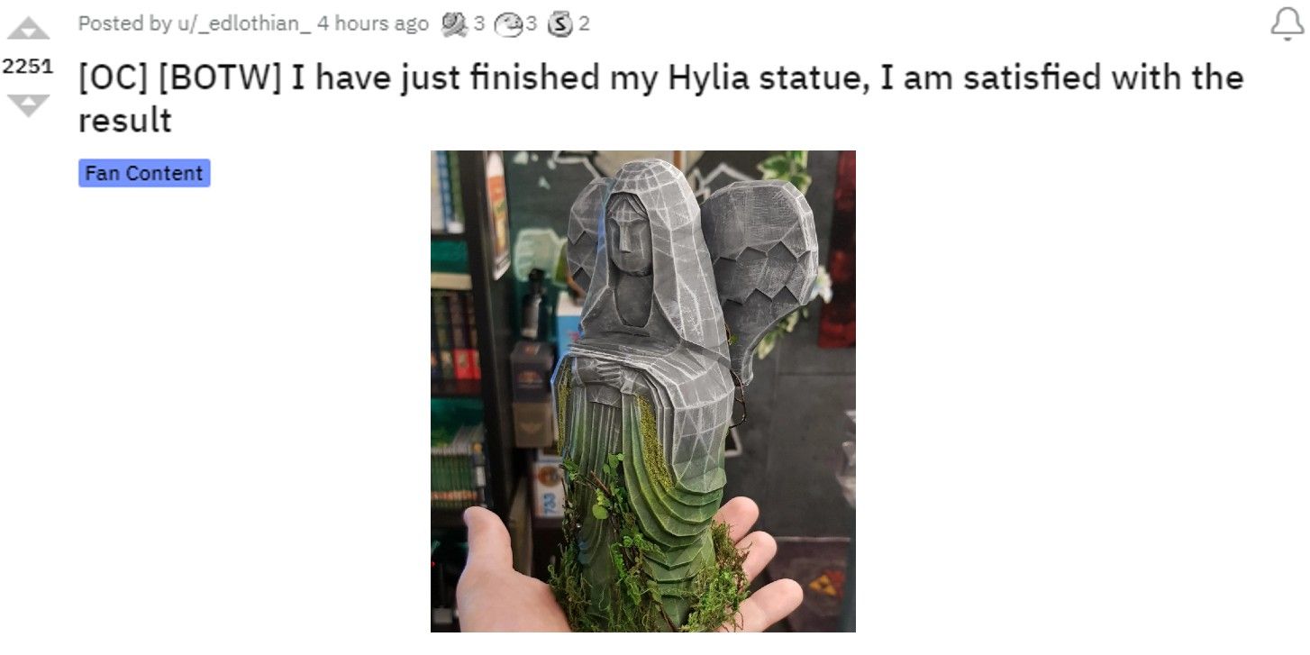 BOTW Player Makes Real Goddess Statue Hylia